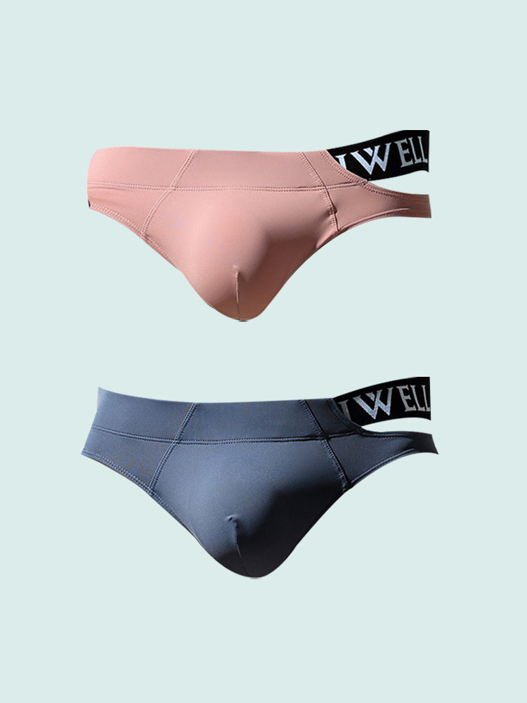 2 Pack Men's Sexy Low-Rise Comfy Waistband Stretch Fit Briefs | dmunderwear detail image 20