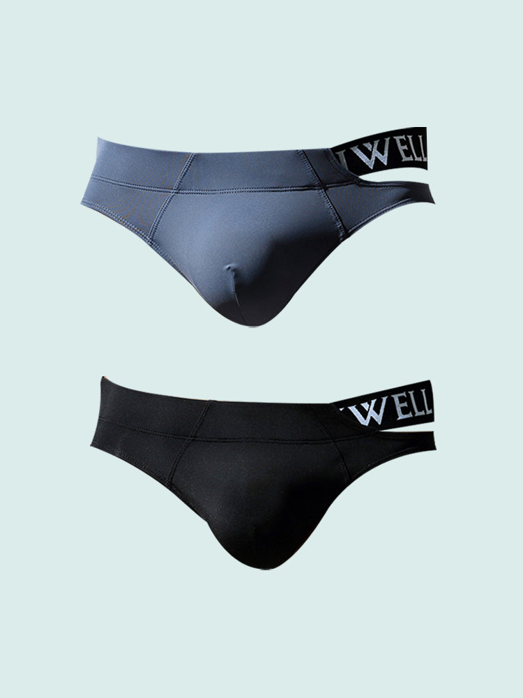 2 Pack Men's Sexy Low-Rise Comfy Waistband Stretch Fit Briefs | dmunderwear detail image 8