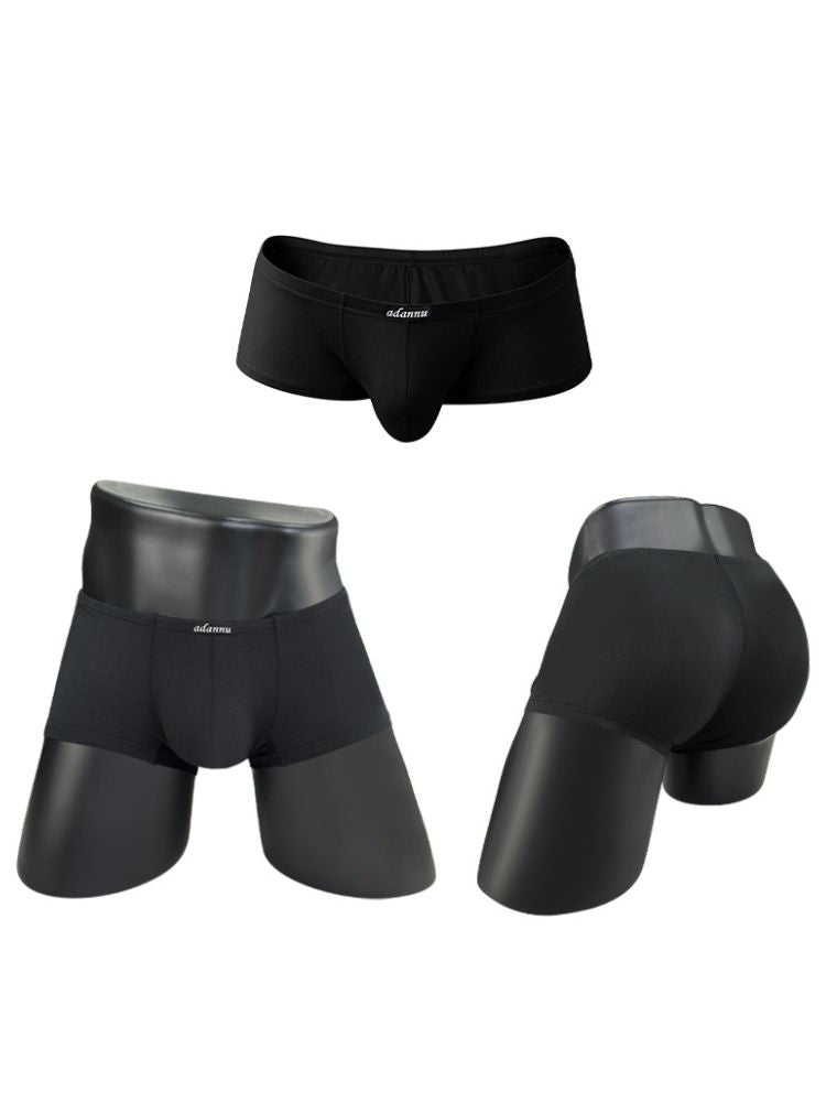 2 Pack Men's Sexy Low-rise Roomy Pouch Trunks | dmunderwear detail image 10