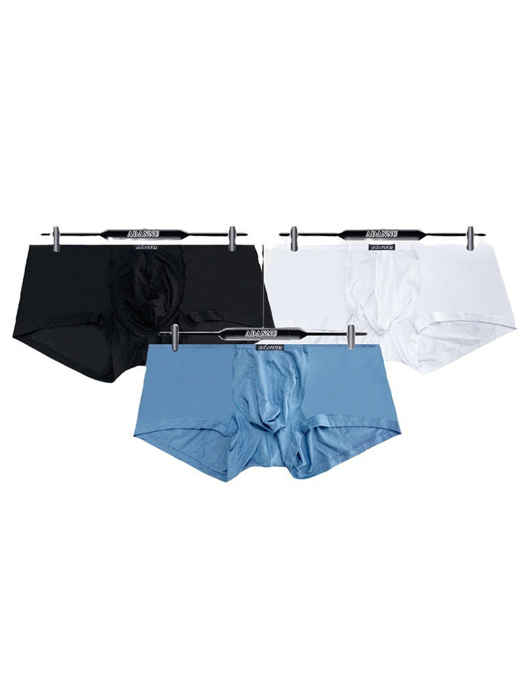 2 Pack Men's Sexy Low-rise Roomy Pouch Trunks | dmunderwear detail image 12