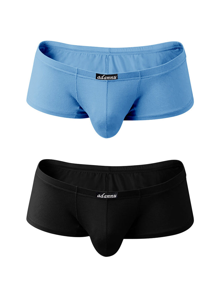 2 Pack Men's Sexy Low-rise Roomy Pouch Trunks | dmunderwear detail image 14