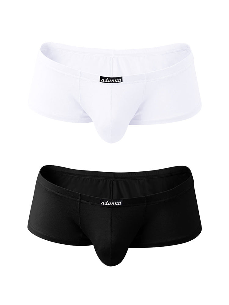 2 Pack Men's Sexy Low-rise Roomy Pouch Trunks | dmunderwear detail image 2