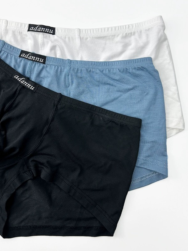 2 Pack Men's Sexy Low-rise Roomy Pouch Trunks | dmunderwear detail image 6