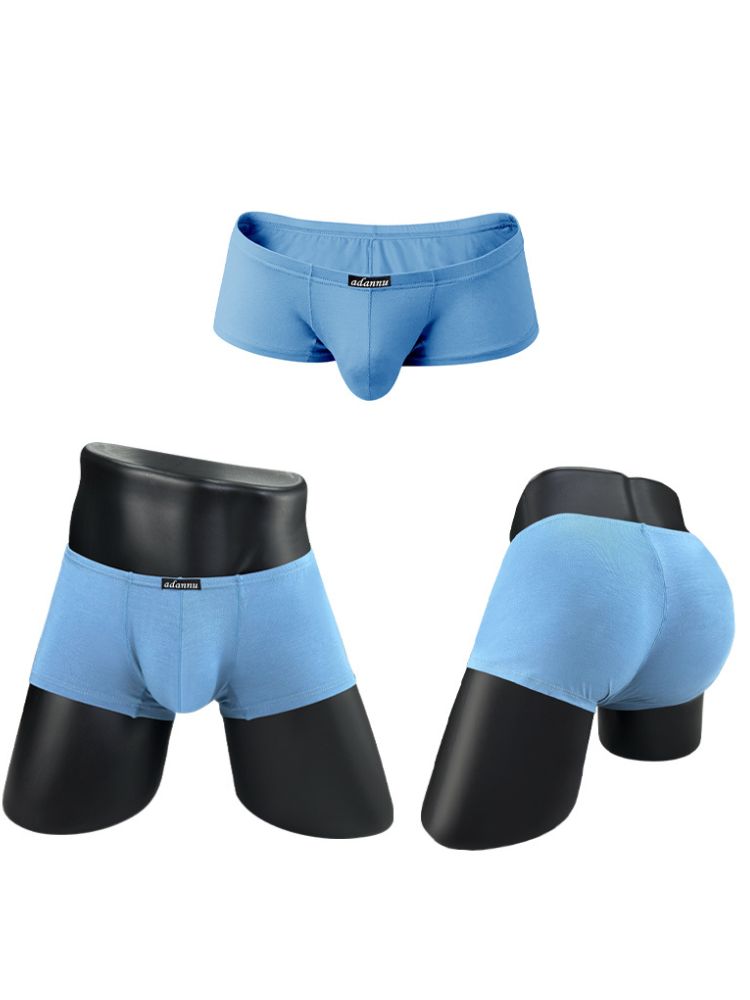 2 Pack Men's Sexy Low-rise Roomy Pouch Trunks | dmunderwear detail image 7