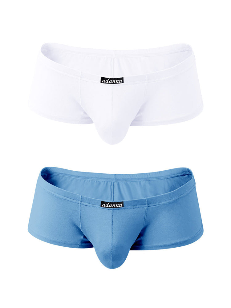 2 Pack Men's Sexy Low-rise Roomy Pouch Trunks | dmunderwear detail image 8