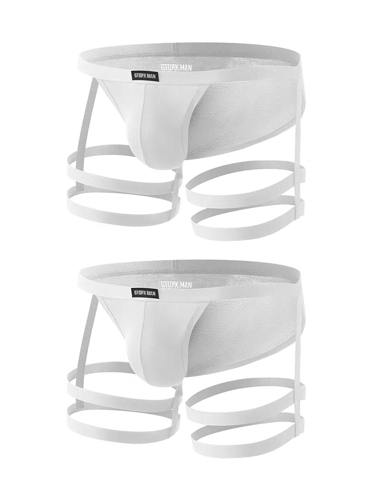 2 Pack Men's Sexy Low-Rise Tie-Side U-Pouch Sheer Design Breathable Bikini | dmunderwear detail image 7
