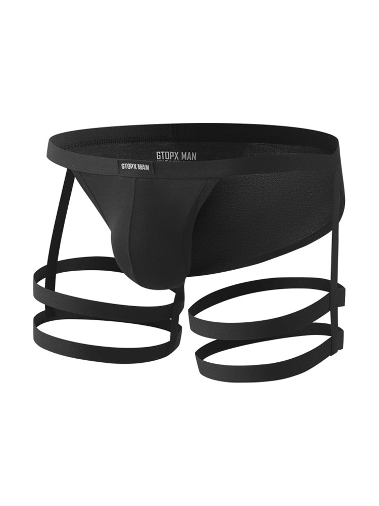 2 Pack Men's Sexy Low-Rise Tie-Side U-Pouch Sheer Design Breathable Bikini | dmunderwear detail image 8