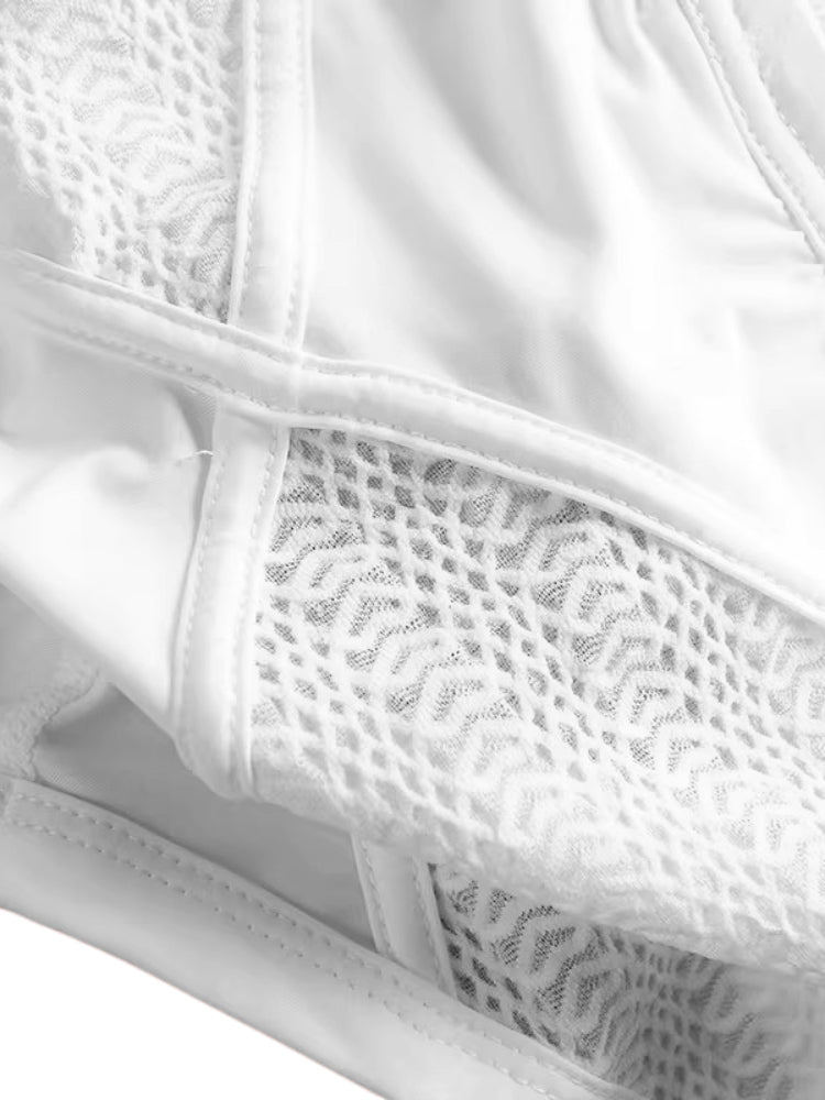 2 Pack Men's Sexy Semi-Sheer Lace Mesh Trunks with Contoured U-Pouch | dmunderwear detail image 15