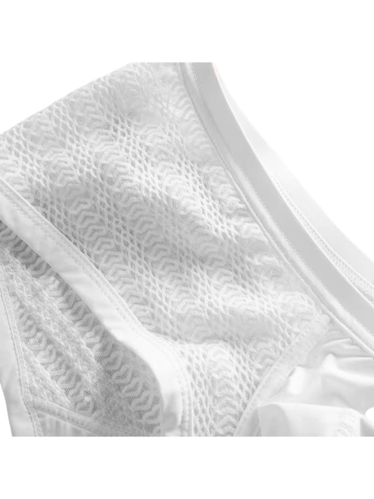 2 Pack Men's Sexy Semi-Sheer Lace Mesh Trunks with Contoured U-Pouch | dmunderwear detail image 17