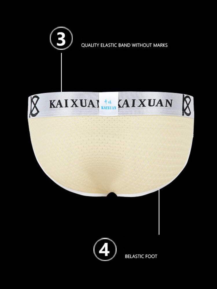 2 Pack Men's Sexy Mesh Front Opening Sponge Coaster Briefs | dmunderwear detail image 10