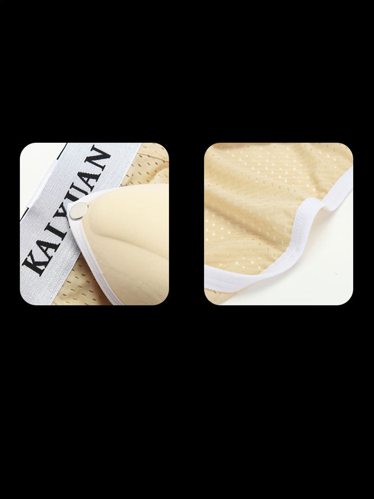 2 Pack Men's Sexy Mesh Front Opening Sponge Coaster Briefs | dmunderwear detail image 11