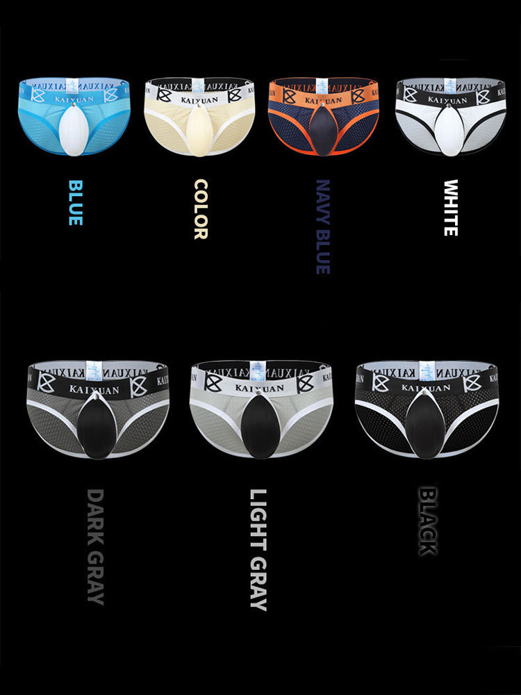 2 Pack Men's Sexy Mesh Front Opening Sponge Coaster Briefs | dmunderwear detail image 13