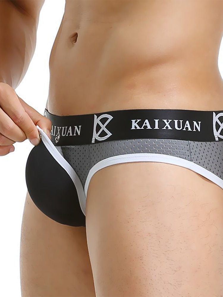 2 Pack Men's Sexy Mesh Front Opening Sponge Coaster Briefs | dmunderwear detail image 14