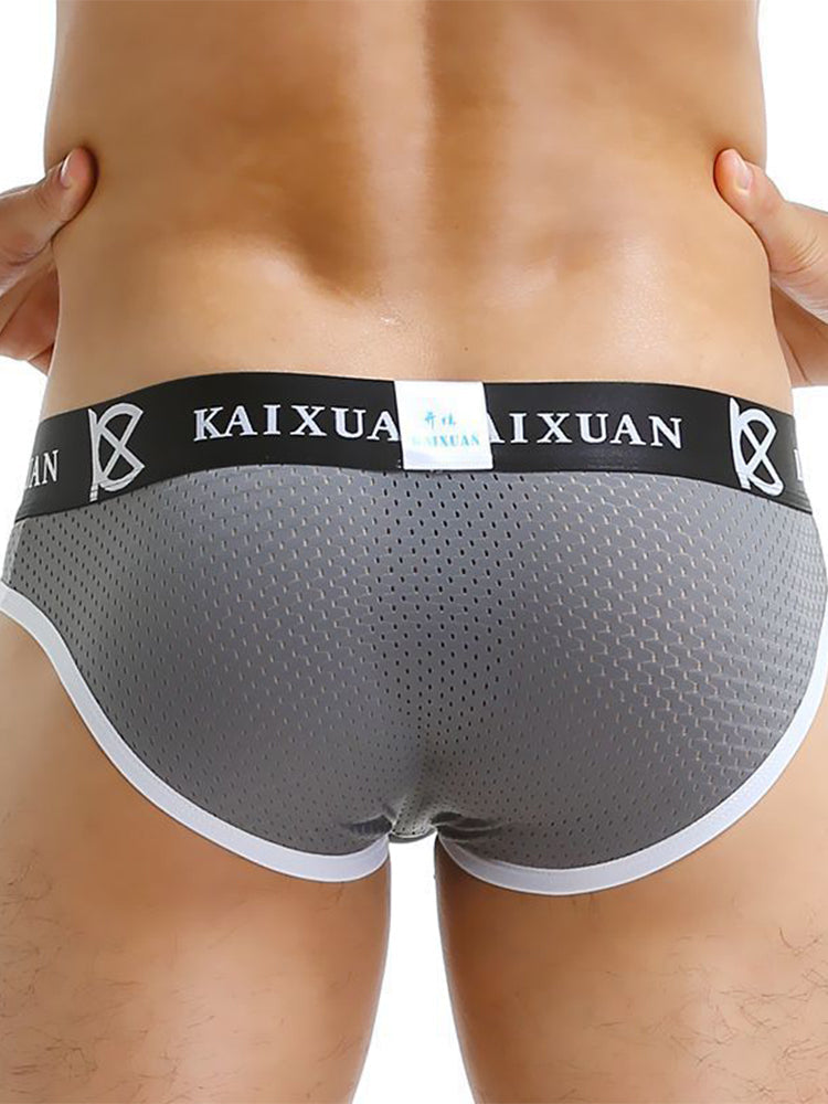 2 Pack Men's Sexy Mesh Front Opening Sponge Coaster Briefs | dmunderwear detail image 15