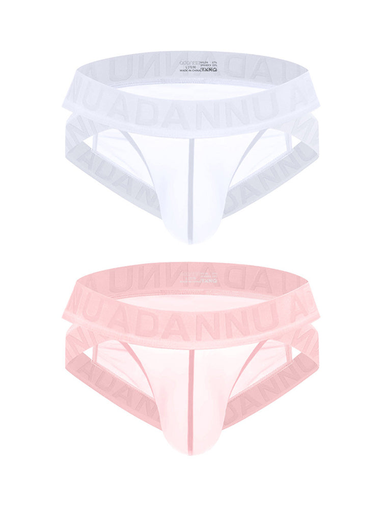 2 Pack Men's Sexy Odor-Control Stretch Fit Semi-Transparent Sporty Cut Bikini | dmunderwear detail image 2