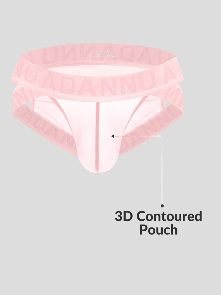 2 Pack Men's Sexy Odor-Control Stretch Fit Semi-Transparent Sporty Cut Bikini | dmunderwear detail image 4