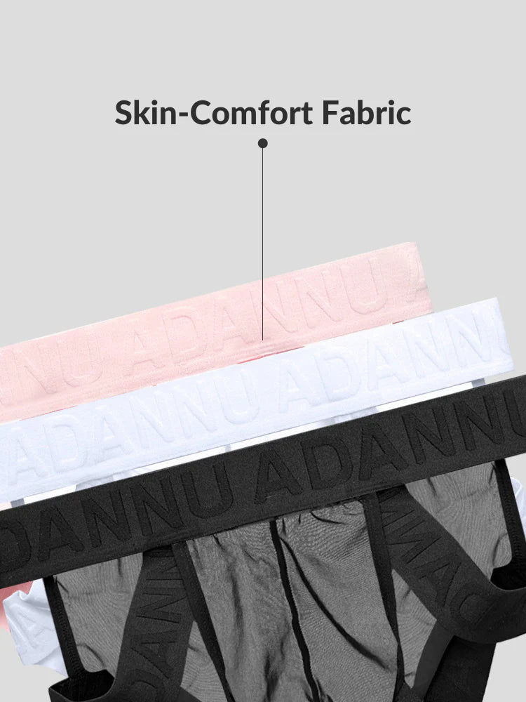 2 Pack Men's Sexy Odor-Control Stretch Fit Semi-Transparent Sporty Cut Bikini | dmunderwear detail image 6