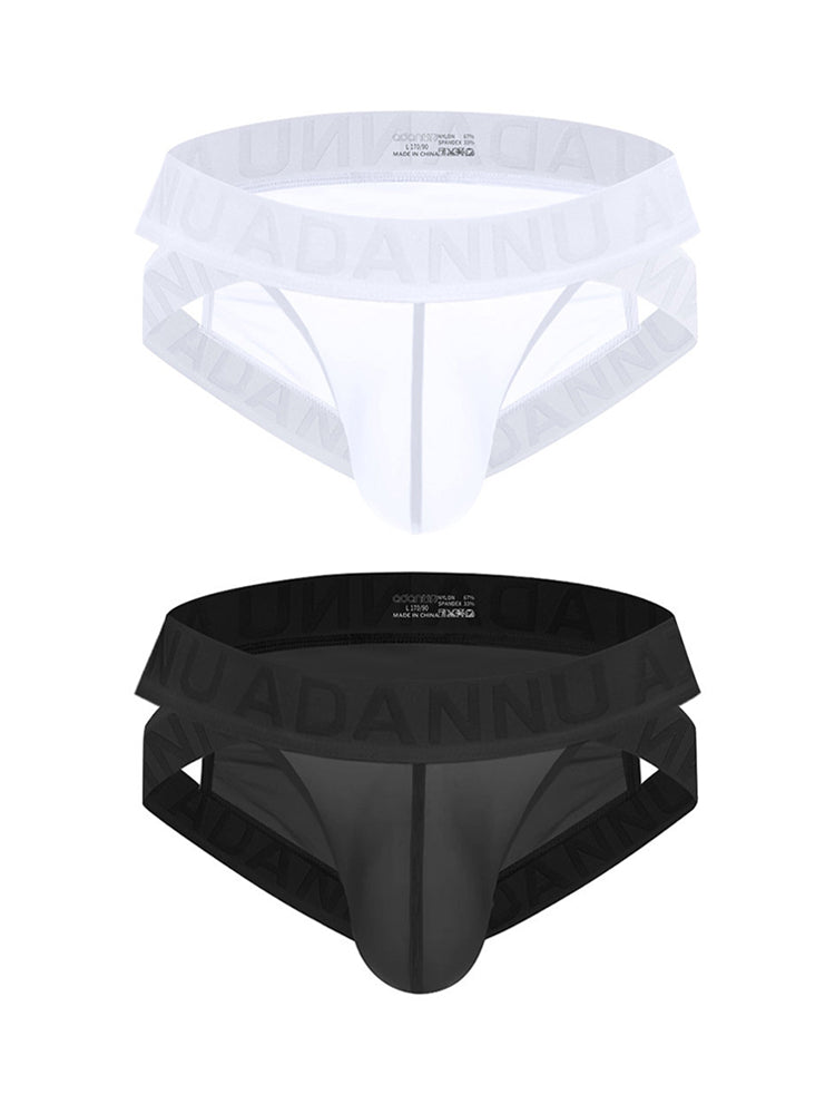 2 Pack Men's Sexy Odor-Control Stretch Fit Semi-Transparent Sporty Cut Bikini | dmunderwear detail image 8