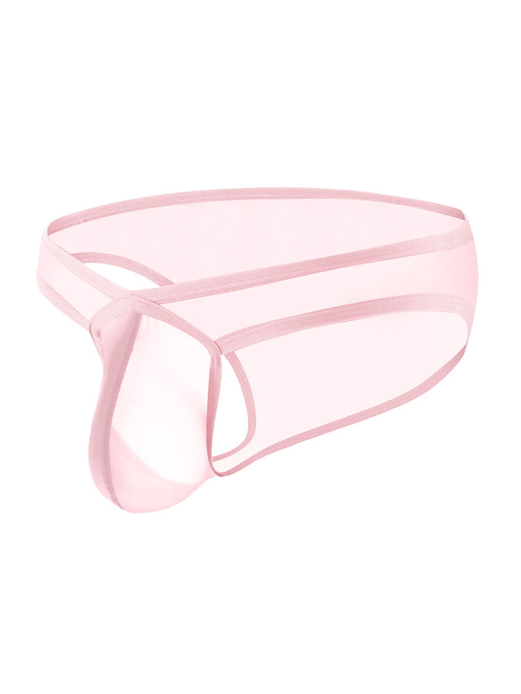 2 Pack Men's Sexy See-Through Triangle Y-Shaped Sleep Briefs | dmunderwear