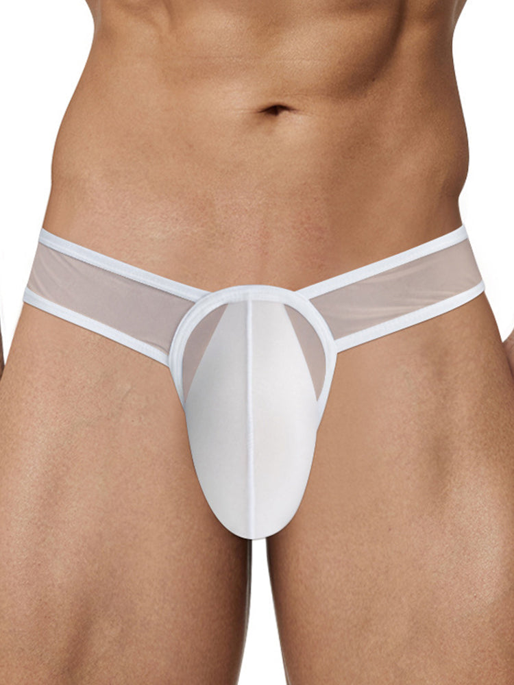 2 Pack Men's Sexy See-Through Triangle Y-Shaped Sleep Briefs | dmunderwear detail image 11