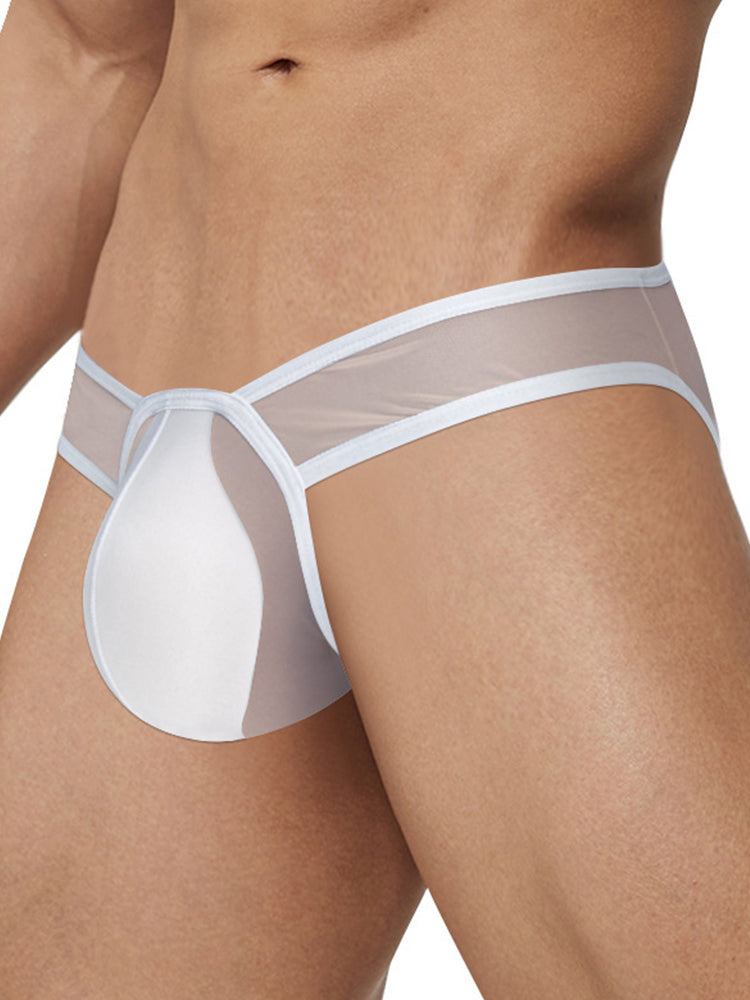 2 Pack Men's Sexy See-Through Triangle Y-Shaped Sleep Briefs | dmunderwear detail image 12