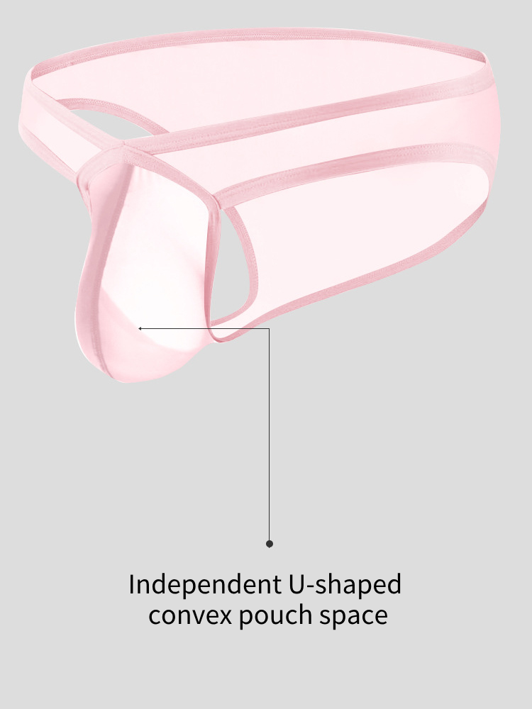2 Pack Men's Sexy See-Through Triangle Y-Shaped Sleep Briefs | dmunderwear detail image 6