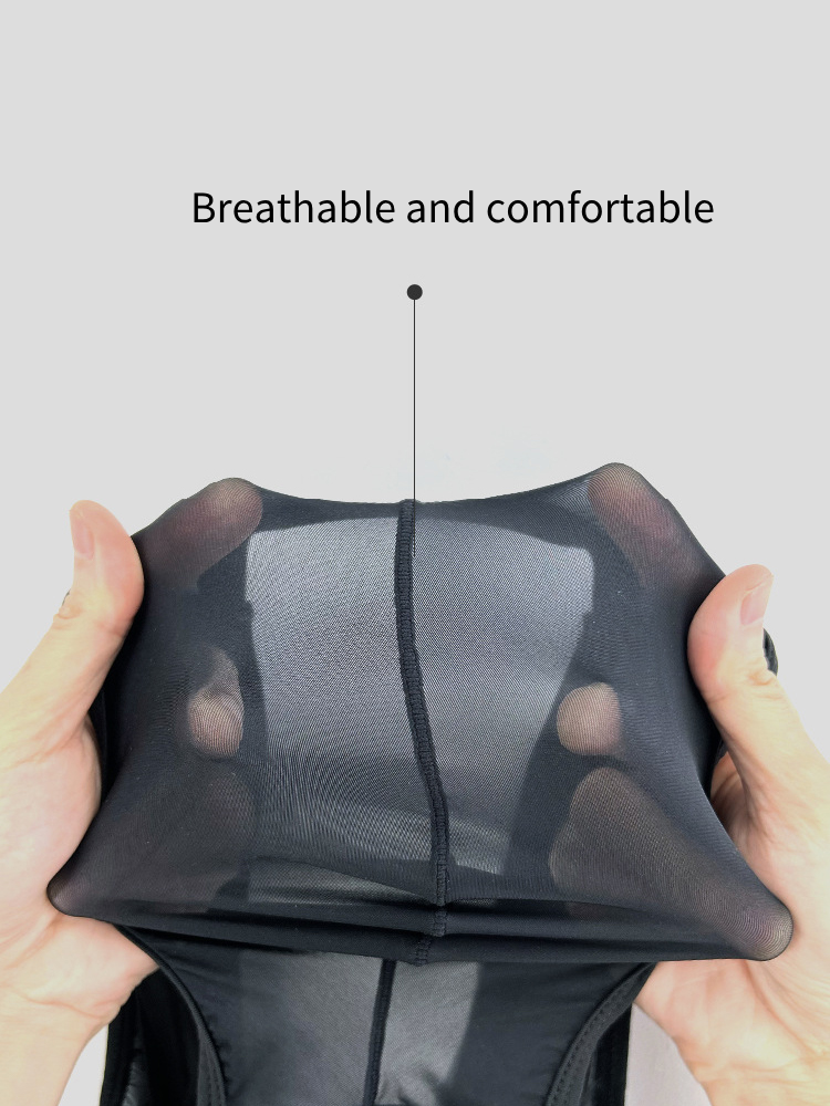 2 Pack Men's Sexy See-Through Triangle Y-Shaped Sleep Briefs | dmunderwear detail image 9
