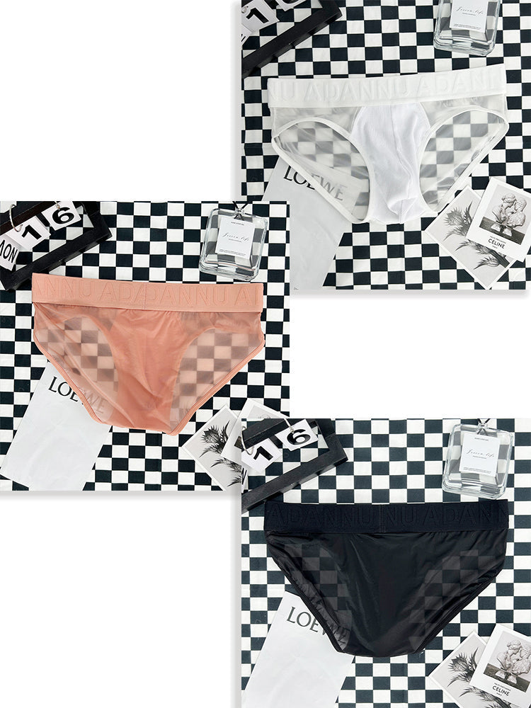 2-pack Men's Sexy Semi-transparent Ribbed Briefs | dmunderwear detail image 13
