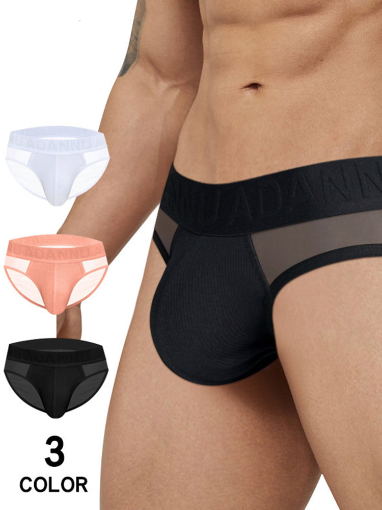 2-pack Men's Sexy Semi-transparent Ribbed Briefs | dmunderwear detail image 3