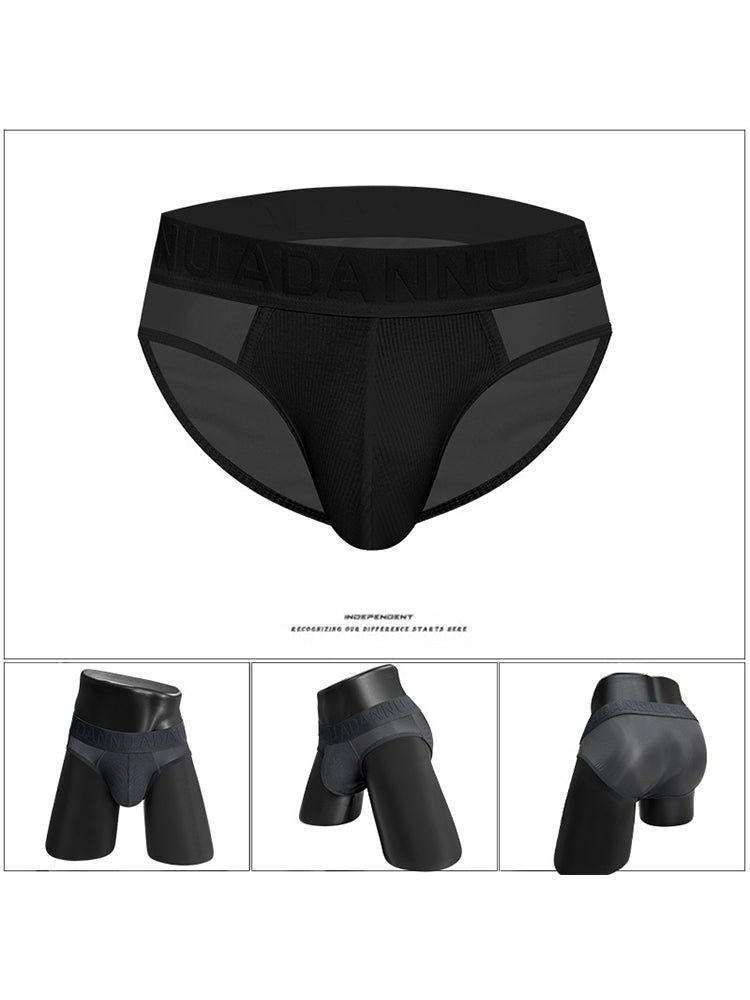 2-pack Men's Sexy Semi-transparent Ribbed Briefs | dmunderwear detail image 4