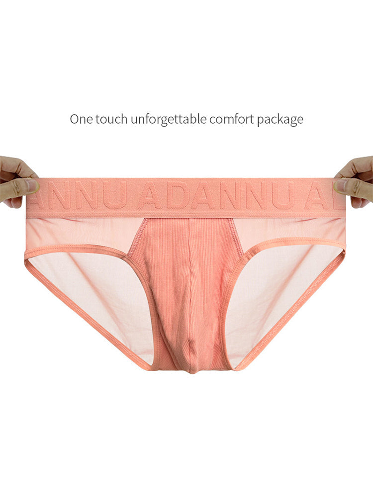 2-pack Men's Sexy Semi-transparent Ribbed Briefs | dmunderwear detail image 6