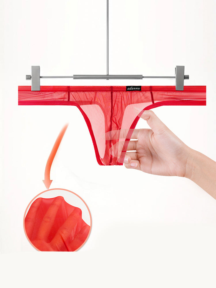 2 Pack Men's Sexy Semi-Transparent Thong | dmunderwear detail image 10