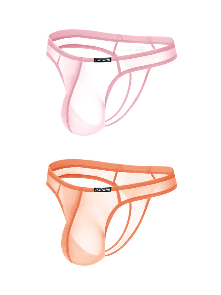 2 Pack Men's Sexy Semi-Transparent Thong | dmunderwear detail image 14