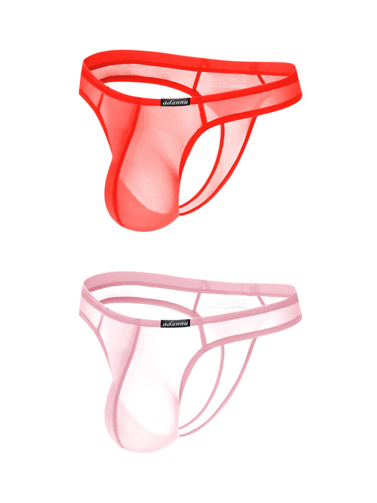 2 Pack Men's Sexy Semi-Transparent Thong | dmunderwear detail image 2
