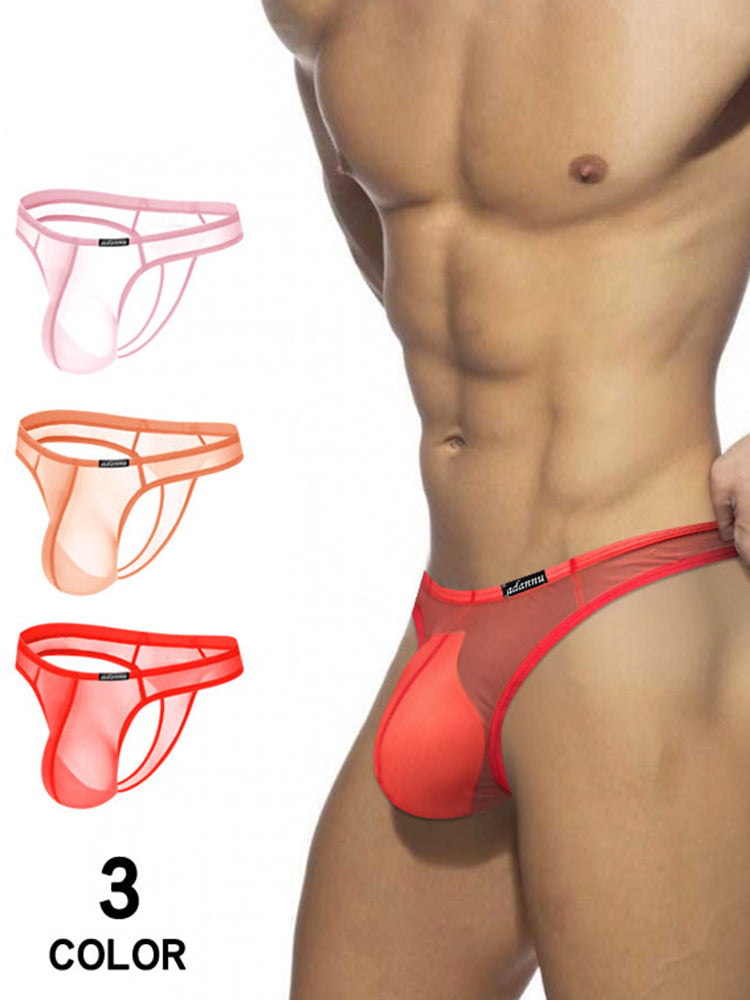 2 Pack Men's Sexy Semi-Transparent Thong | dmunderwear detail image 3