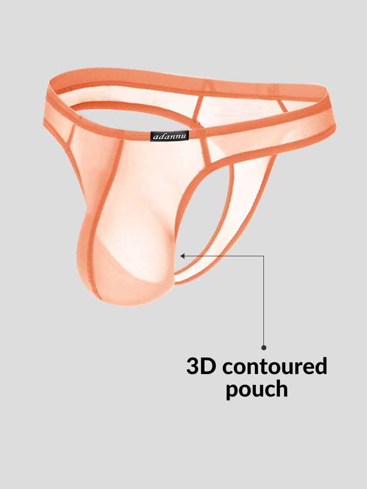 2 Pack Men's Sexy Semi-Transparent Thong | dmunderwear detail image 5