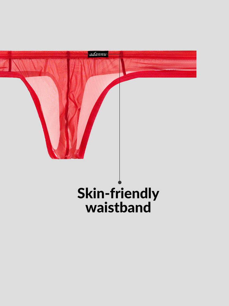 2 Pack Men's Sexy Semi-Transparent Thong | dmunderwear detail image 6