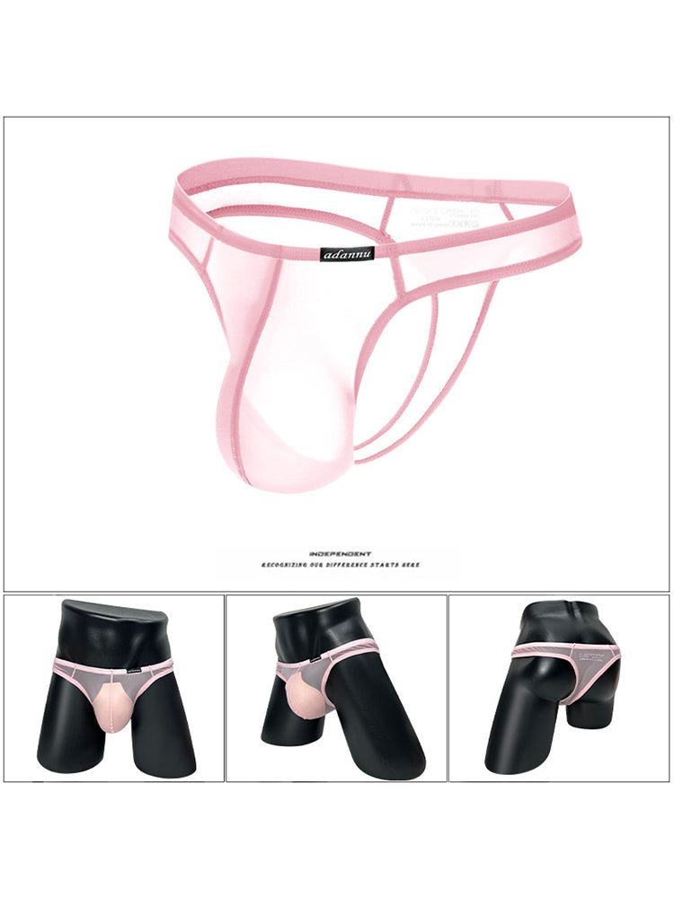 2 Pack Men's Sexy Semi-Transparent Thong | dmunderwear detail image 9