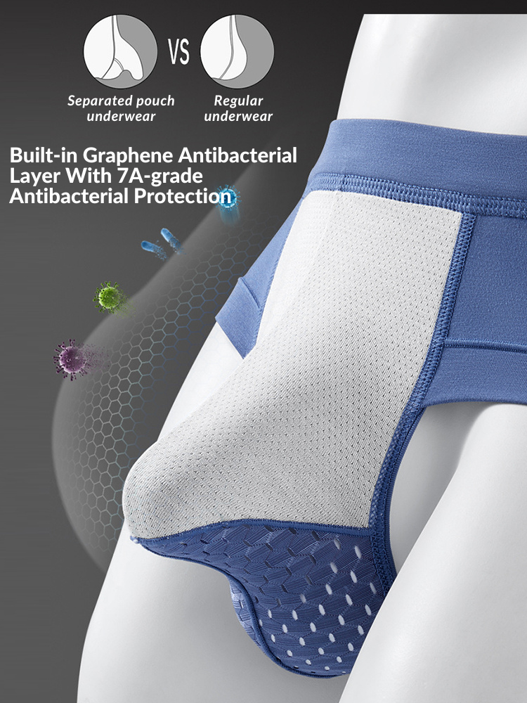 2 Pack Men's Breathable Pouch Separate Modal Briefs | dmunderwear detail image 12
