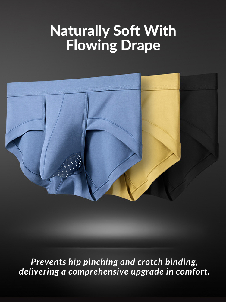 2 Pack Men's Breathable Pouch Separate Modal Briefs | dmunderwear detail image 15