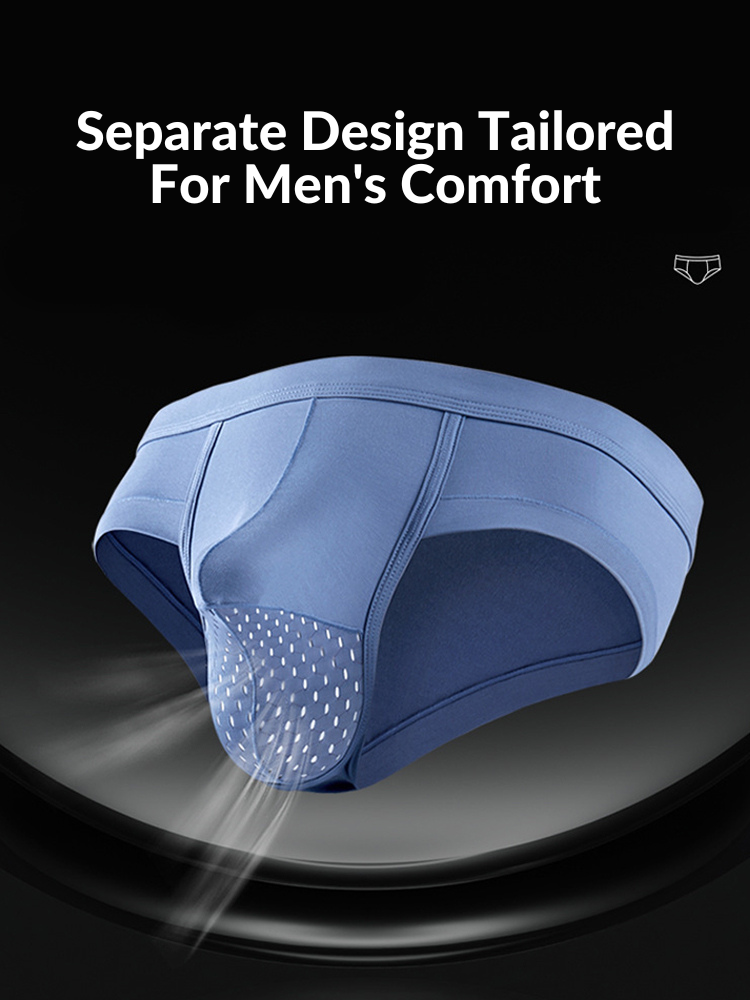 2 Pack Men's Breathable Pouch Separate Modal Briefs | dmunderwear detail image 3