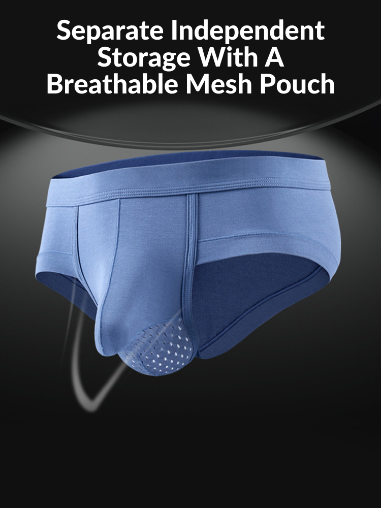 2 Pack Men's Breathable Pouch Separate Modal Briefs | dmunderwear detail image 4
