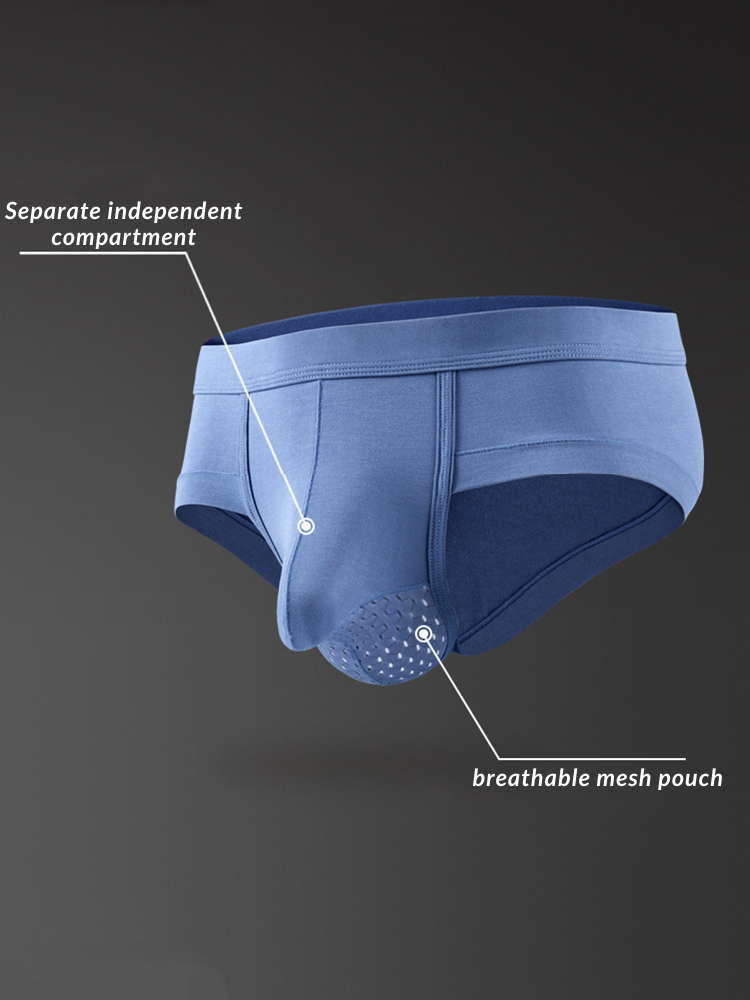 2 Pack Men's Breathable Pouch Separate Modal Briefs | dmunderwear detail image 7
