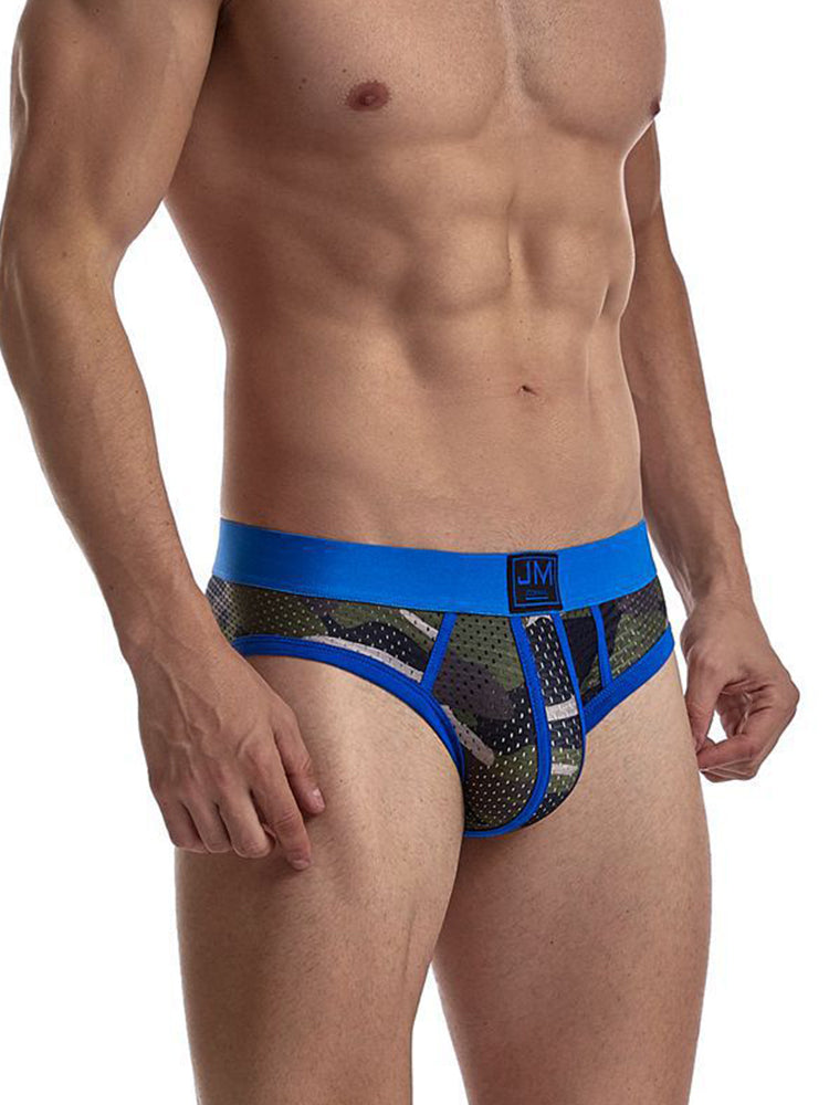 2 Pack Men's Sexy Sheer Camouflage Print Mesh Low-Rise Breathable & Quick-Dry Briefs | dmunderwear detail image 15