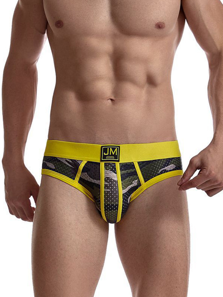 2 Pack Men's Sexy Sheer Camouflage Print Mesh Low-Rise Breathable & Quick-Dry Briefs | dmunderwear detail image 20