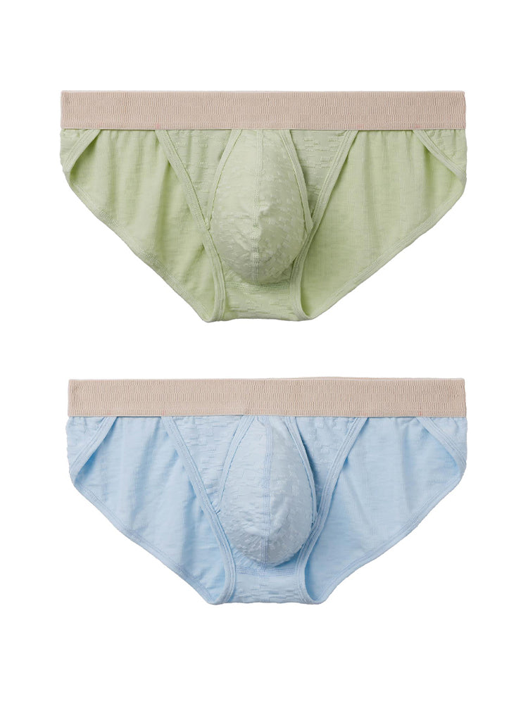 2 Pack Men's Low-Rise Split-Side Bikini with Separate Pouch | dmunderwear detail image 2
