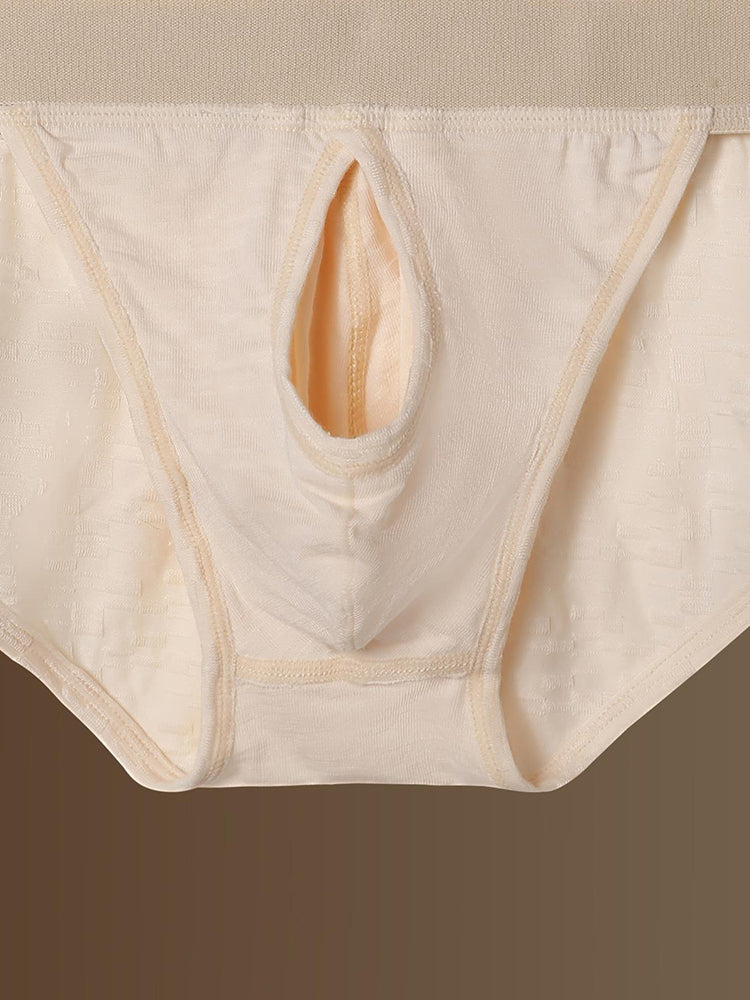 2 Pack Men's Low-Rise Split-Side Bikini with Separate Pouch | dmunderwear detail image 3