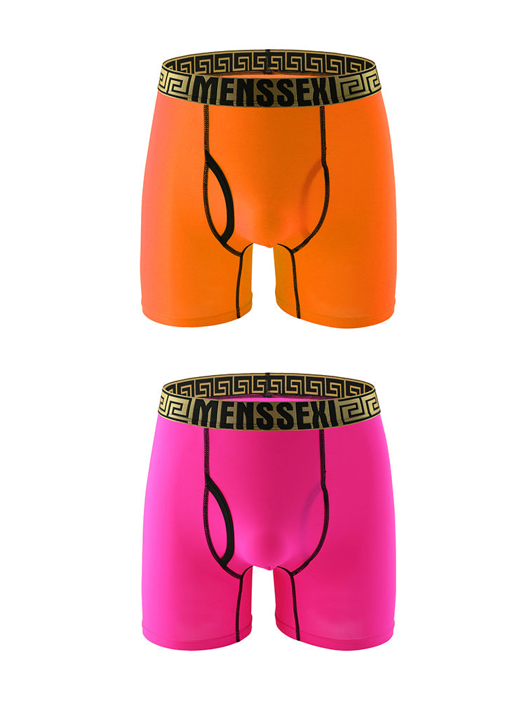 2 Pack Men's Sexy Sports Ice Silk Boxer Briefs | dmunderwear detail image 12