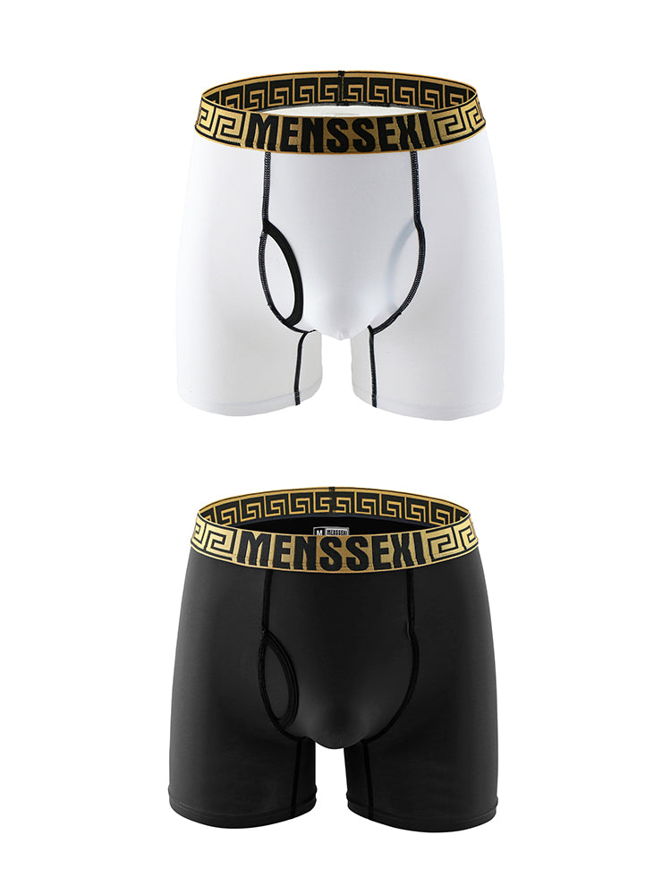 2 Pack Men's Sexy Sports Ice Silk Boxer Briefs | dmunderwear detail image 17