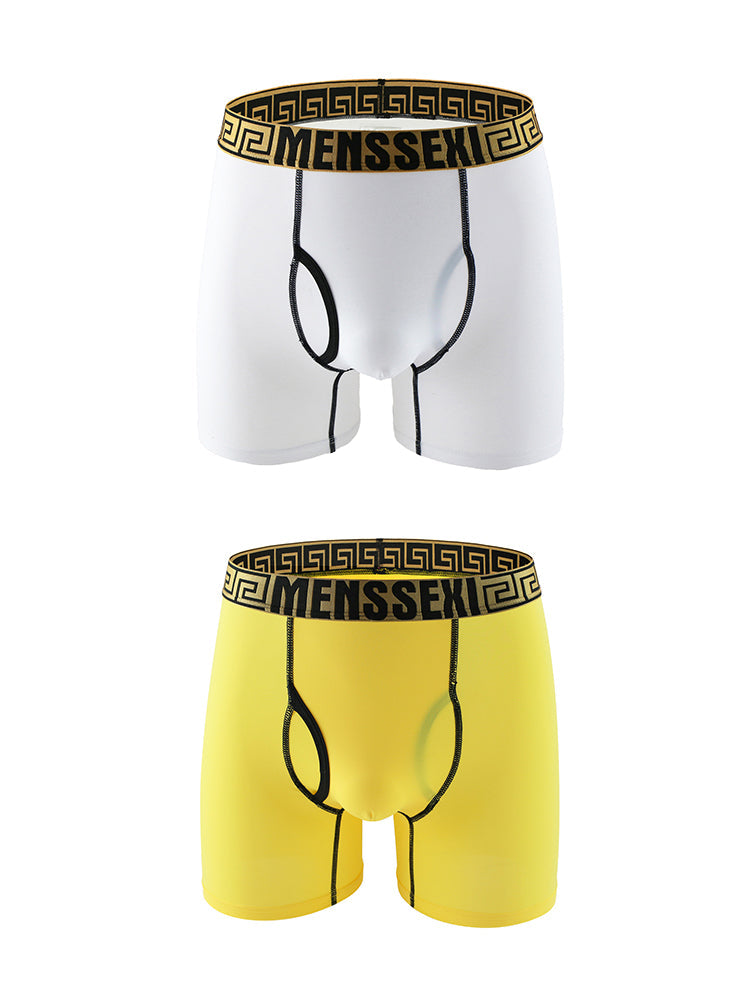 2 Pack Men's Sexy Sports Ice Silk Boxer Briefs | dmunderwear detail image 2